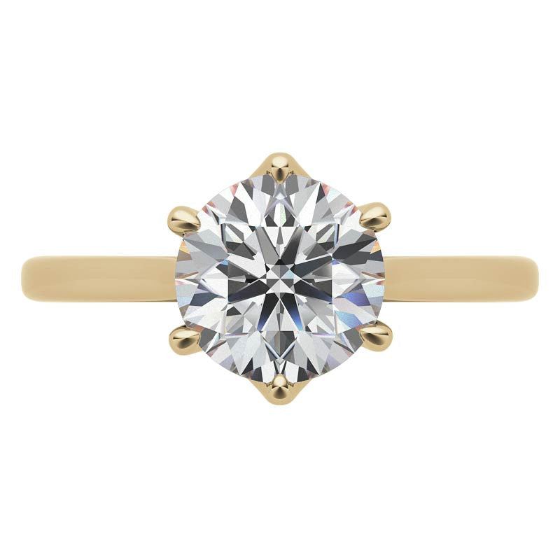 Round 6-Prong Trellis Moissanite Solitaire Ring