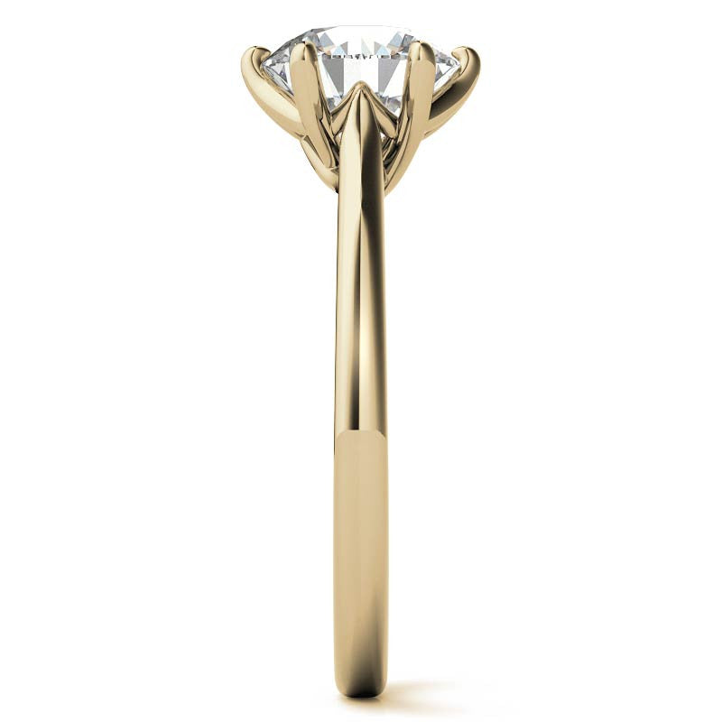 Round 6-Prong Trellis Moissanite Solitaire Ring