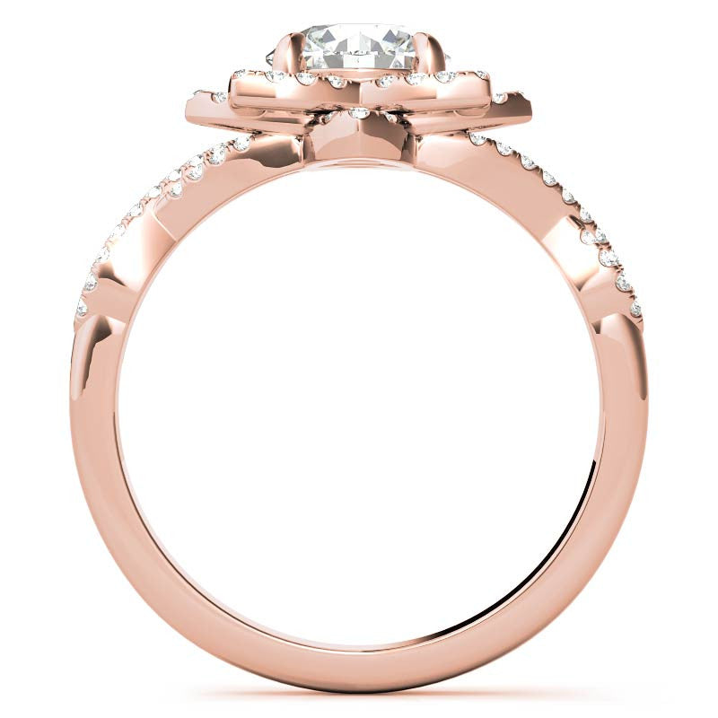 Round Lotus Moissanite Infinity Design Engagement Ring