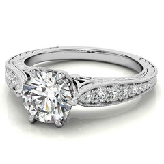 6-Prong Round Antique Moissanite Engagement Ring