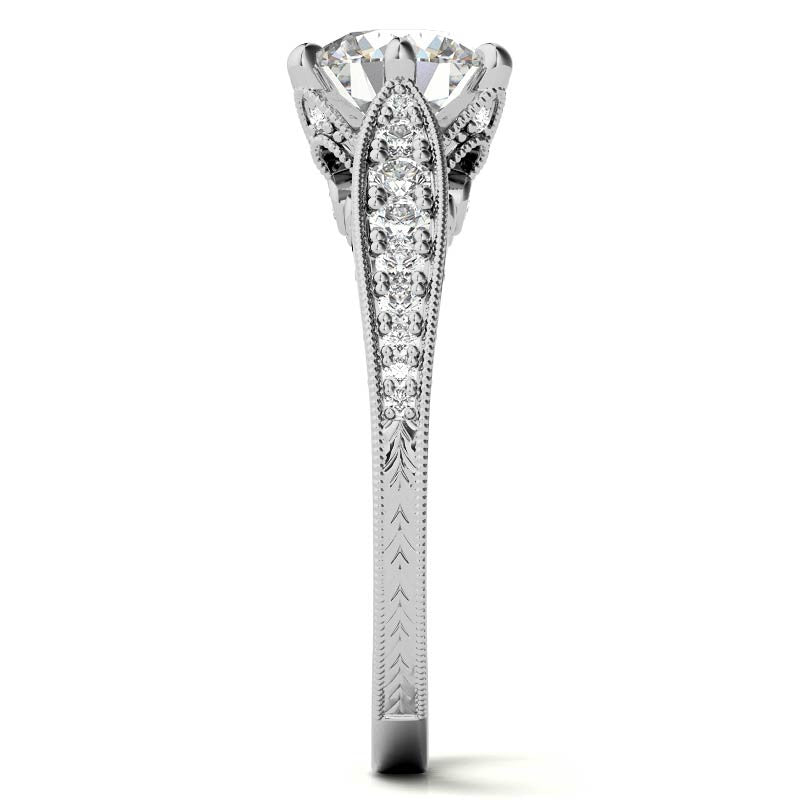 6-Prong Round Antique Moissanite Engagement Ring