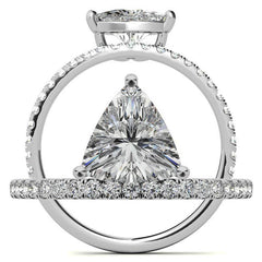 Trillion cut Moissanite Modern Engagement Ring