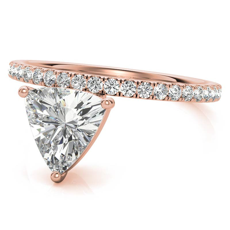 Trillion cut Moissanite Modern Engagement Ring
