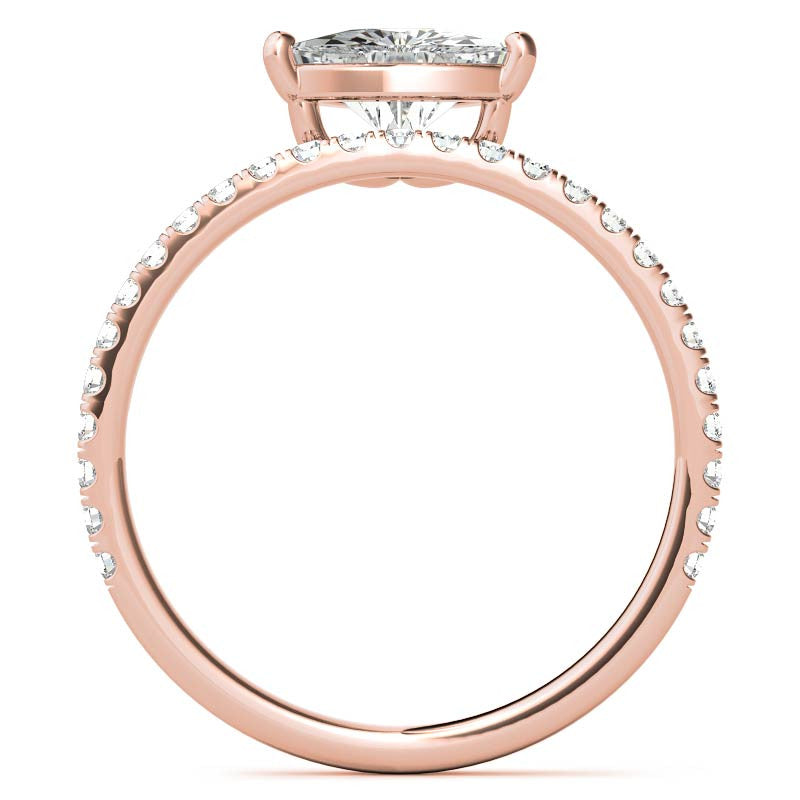 Trillion cut Moissanite Modern Engagement Ring