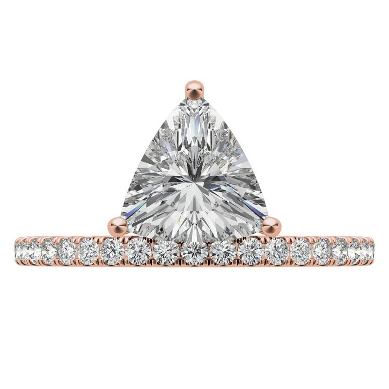 Trillion cut Moissanite Modern Engagement Ring
