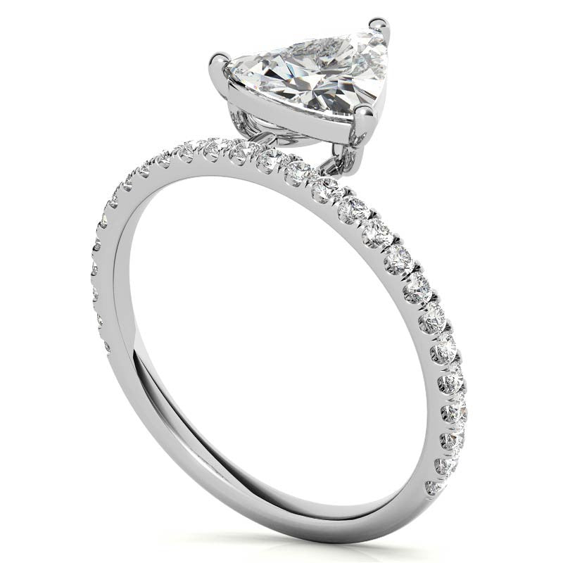 Trillion cut Moissanite Modern Engagement Ring