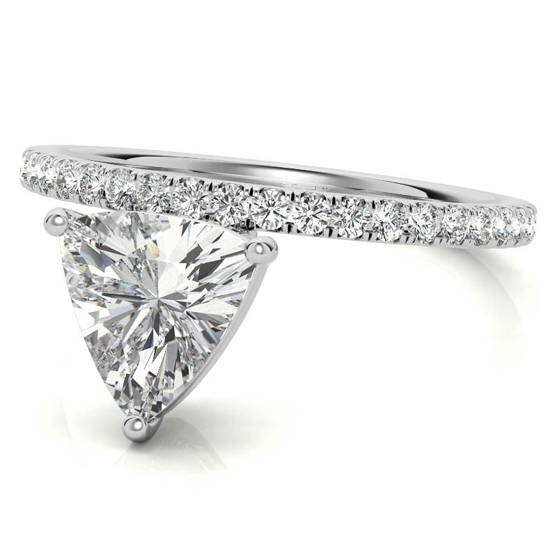 Trillion cut Moissanite Modern Engagement Ring