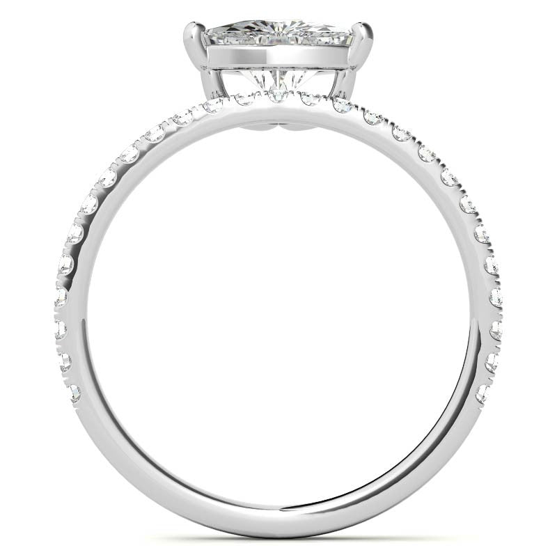 Trillion cut Moissanite Modern Engagement Ring