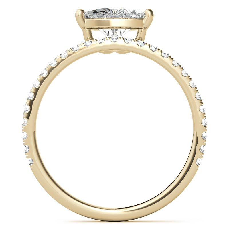 Trillion cut Moissanite Modern Engagement Ring