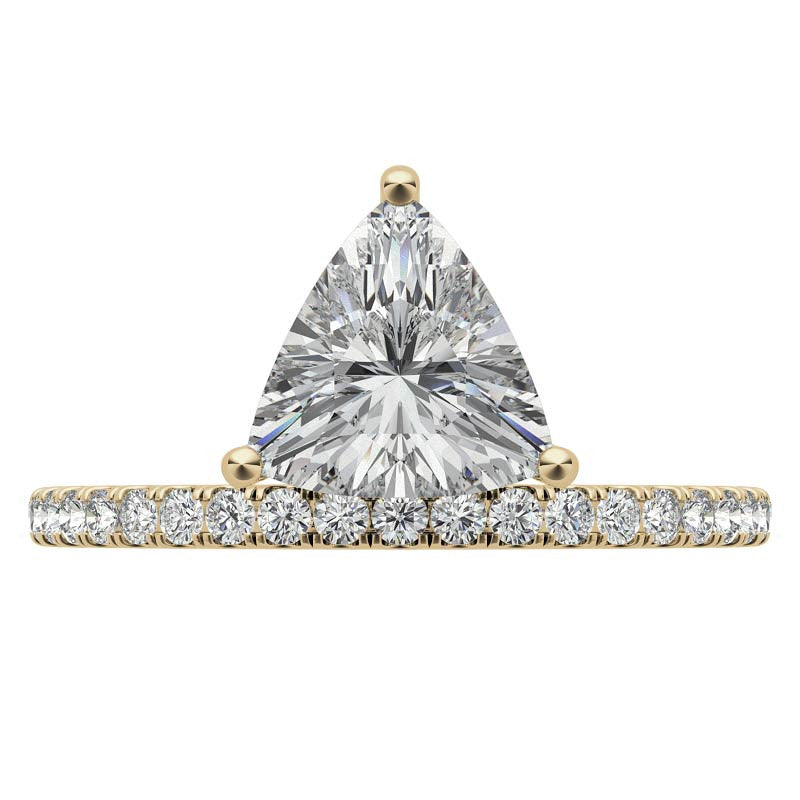 Trillion cut Moissanite Modern Engagement Ring