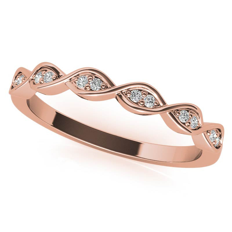Natured Inspired Round Brilliant Moissanite Cathedral Engagement Ring