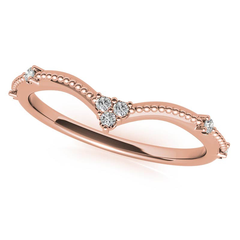 Round Beaded Floral Moissanite Engagement Ring
