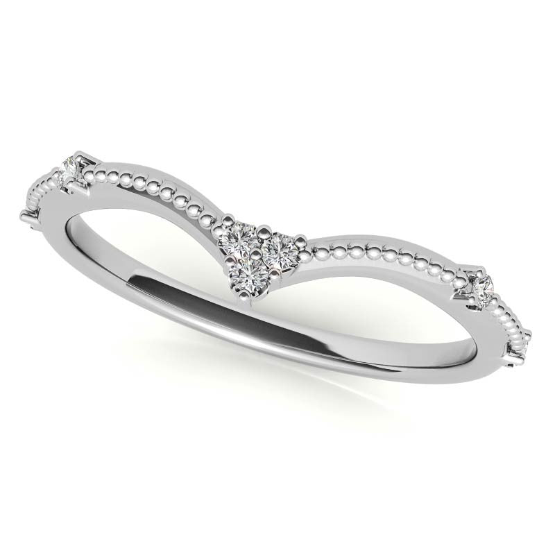 Round Beaded Floral Moissanite Engagement Ring