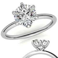 Petite 6-Prong Round Brilliant Moissanite Solitaire Ring
