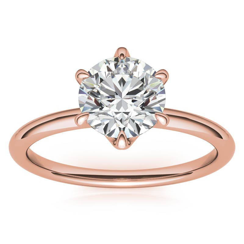 Petite 6-Prong Round Brilliant Moissanite Solitaire Ring