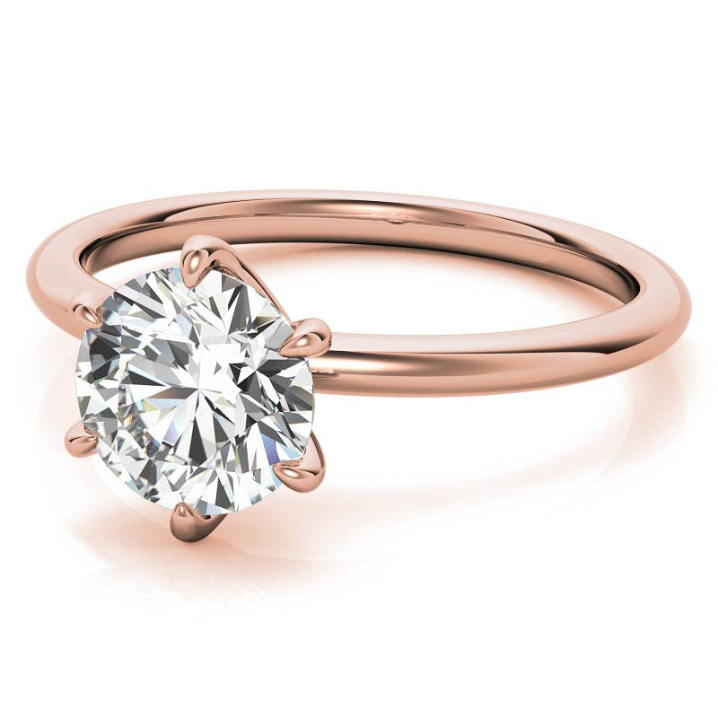 Petite 6-Prong Round Brilliant Moissanite Solitaire Ring