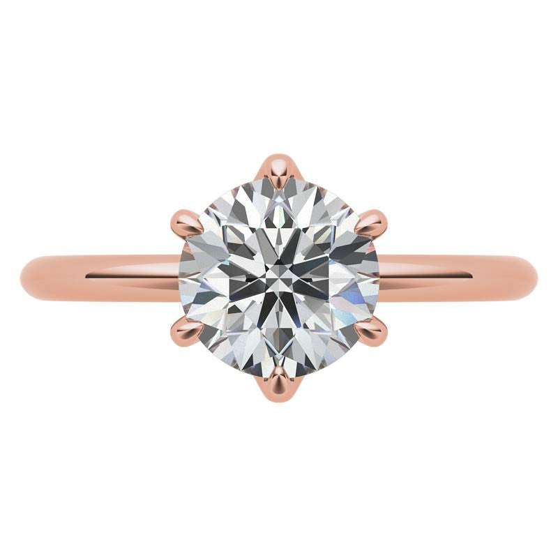 Petite 6-Prong Round Brilliant Moissanite Solitaire Ring