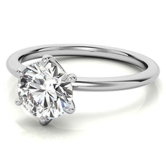 Petite 6-Prong Round Brilliant Moissanite Solitaire Ring
