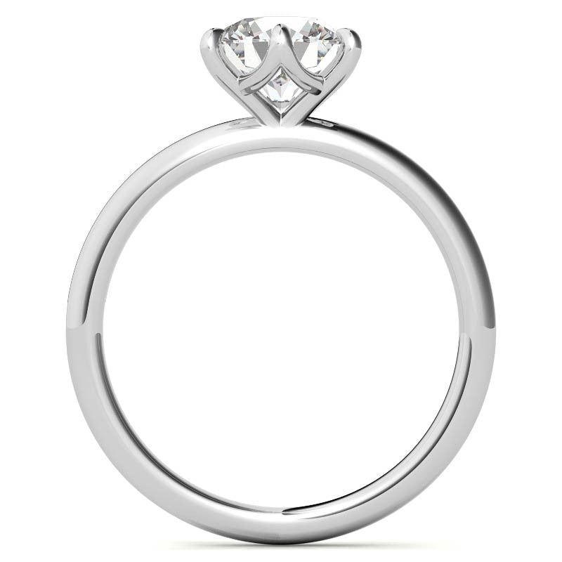 Petite 6-Prong Round Brilliant Moissanite Solitaire Ring