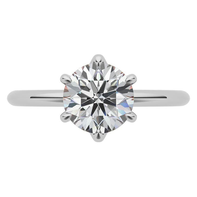 Petite 6-Prong Round Brilliant Moissanite Solitaire Ring