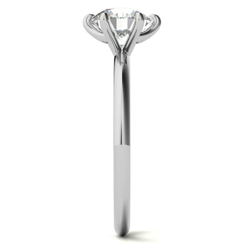 Petite 6-Prong Round Brilliant Moissanite Solitaire Ring