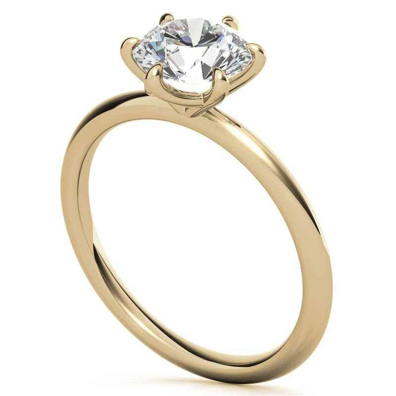 Petite 6-Prong Round Brilliant Moissanite Solitaire Ring