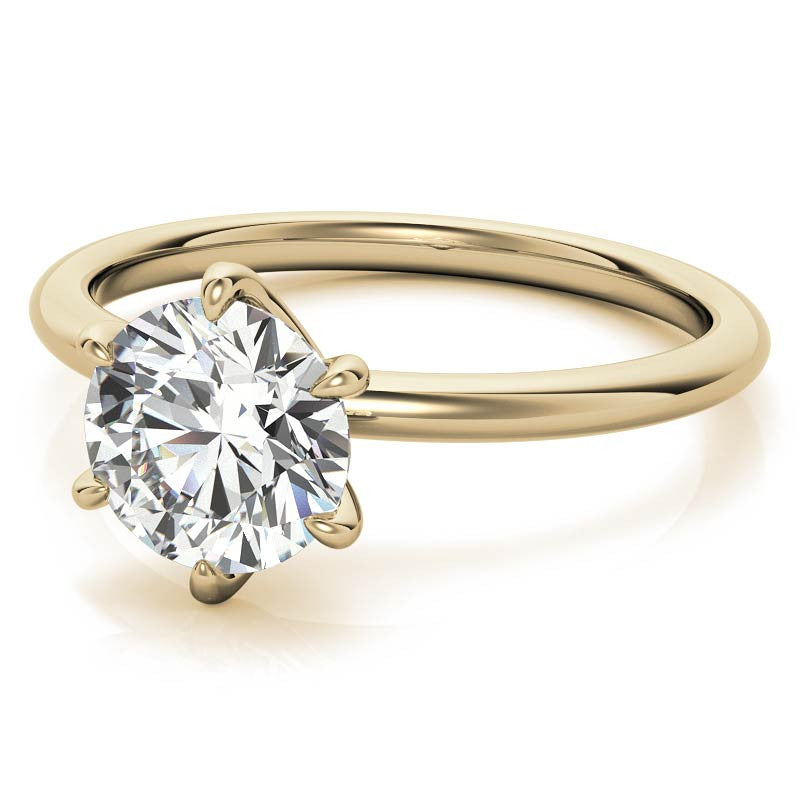 Petite 6-Prong Round Brilliant Moissanite Solitaire Ring
