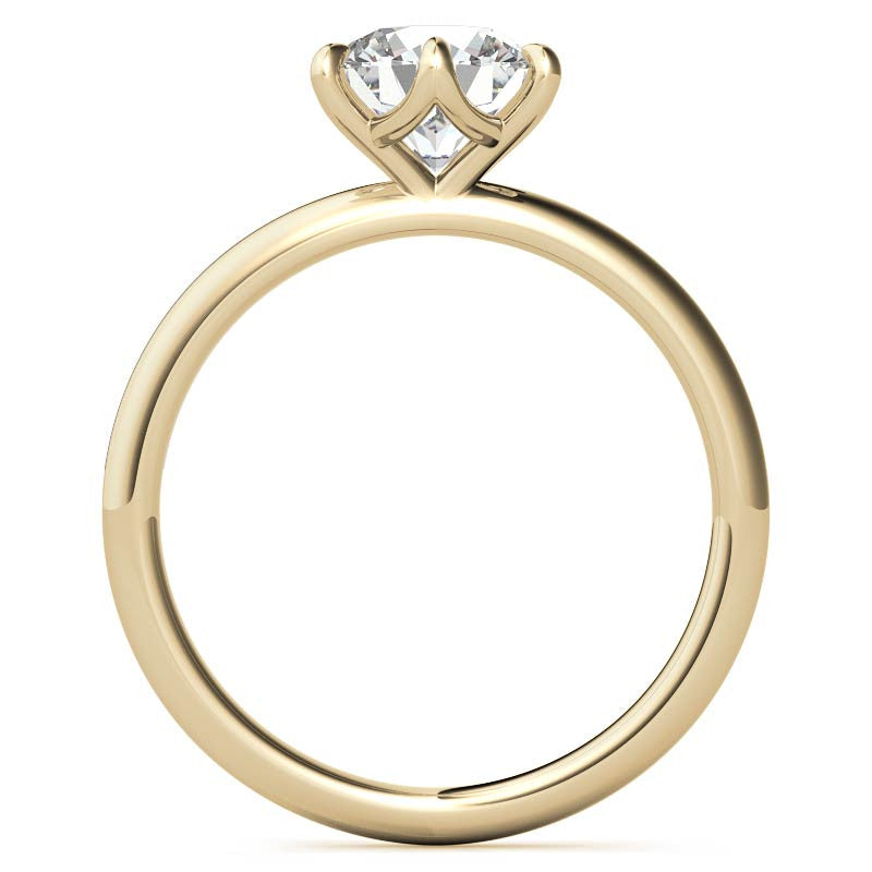 Petite 6-Prong Round Brilliant Moissanite Solitaire Ring