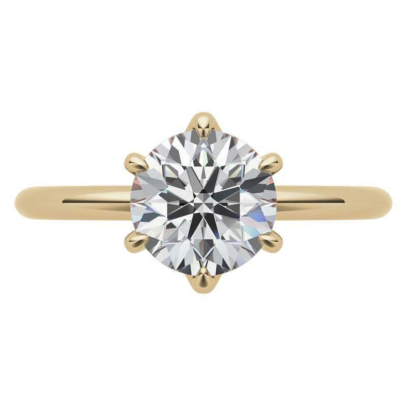 Petite 6-Prong Round Brilliant Moissanite Solitaire Ring