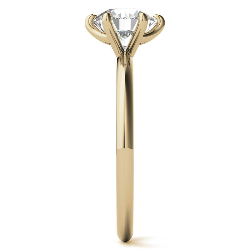 Petite 6-Prong Round Brilliant Moissanite Solitaire Ring
