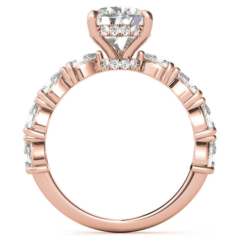 8-Stone 4x2.5mm Pear Moissanite Engagement Ring