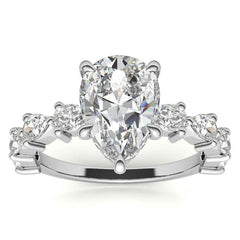 8-Stone 4x2.5mm Pear Moissanite Engagement Ring