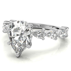 8-Stone 4x2.5mm Pear Moissanite Engagement Ring
