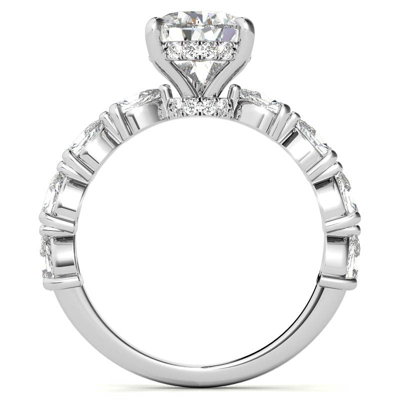 8-Stone 4x2.5mm Pear Moissanite Engagement Ring