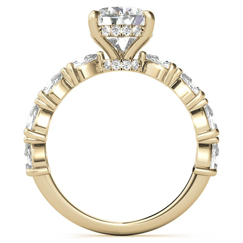 8-Stone 4x2.5mm Pear Moissanite Engagement Ring
