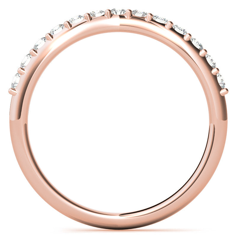 Cushion and Half Moon Moissanite Cathedral Engagement Ring