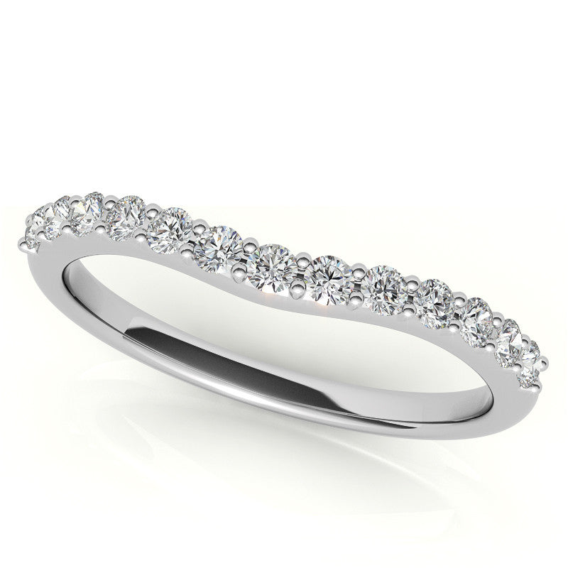 Cushion and Half Moon Moissanite Cathedral Engagement Ring