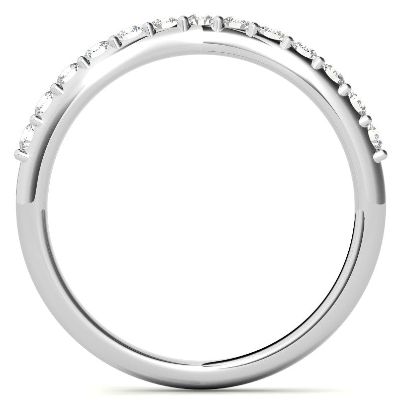 Cushion and Half Moon Moissanite Cathedral Engagement Ring