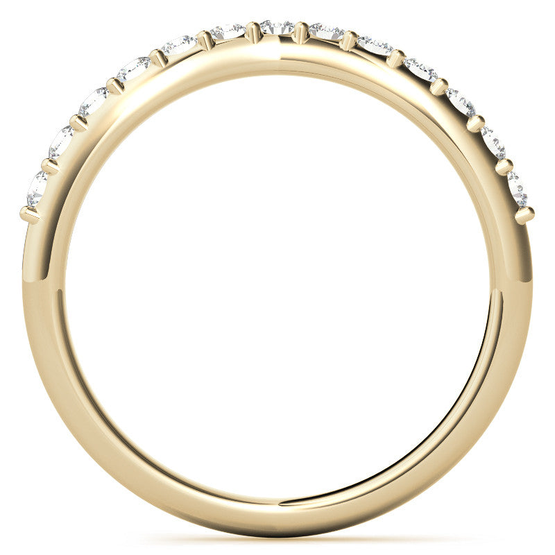 Cushion and Half Moon Moissanite Cathedral Engagement Ring