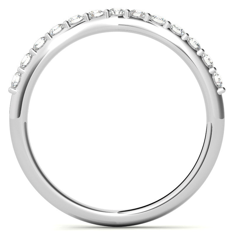 Oval and Half Moon Moissanite Cathedral Engagement Ring