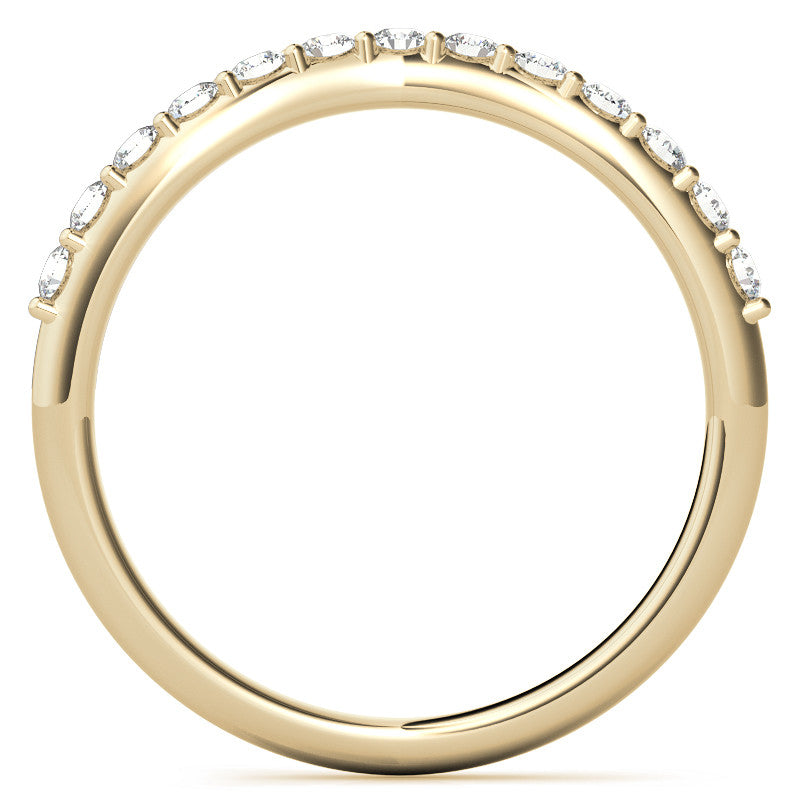 Oval and Half Moon Moissanite Cathedral Engagement Ring