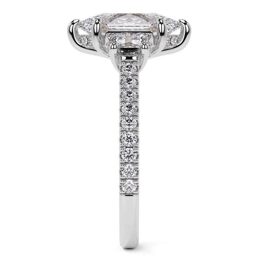 Duchess Marquise and Trapezoid 3-Stone Moissanite Engagement Ring