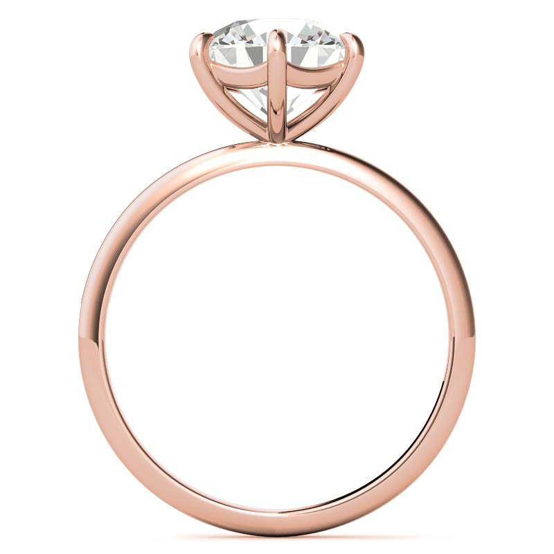 Round 6-Prong Moissanite Solitaire Ring with Claw Prongs