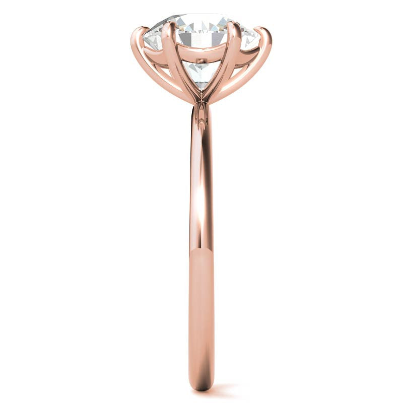 Round 6-Prong Moissanite Solitaire Ring with Claw Prongs