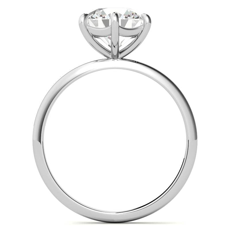 Round 6-Prong Moissanite Solitaire Ring with Claw Prongs