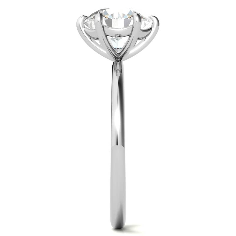 Round 6-Prong Moissanite Solitaire Ring with Claw Prongs