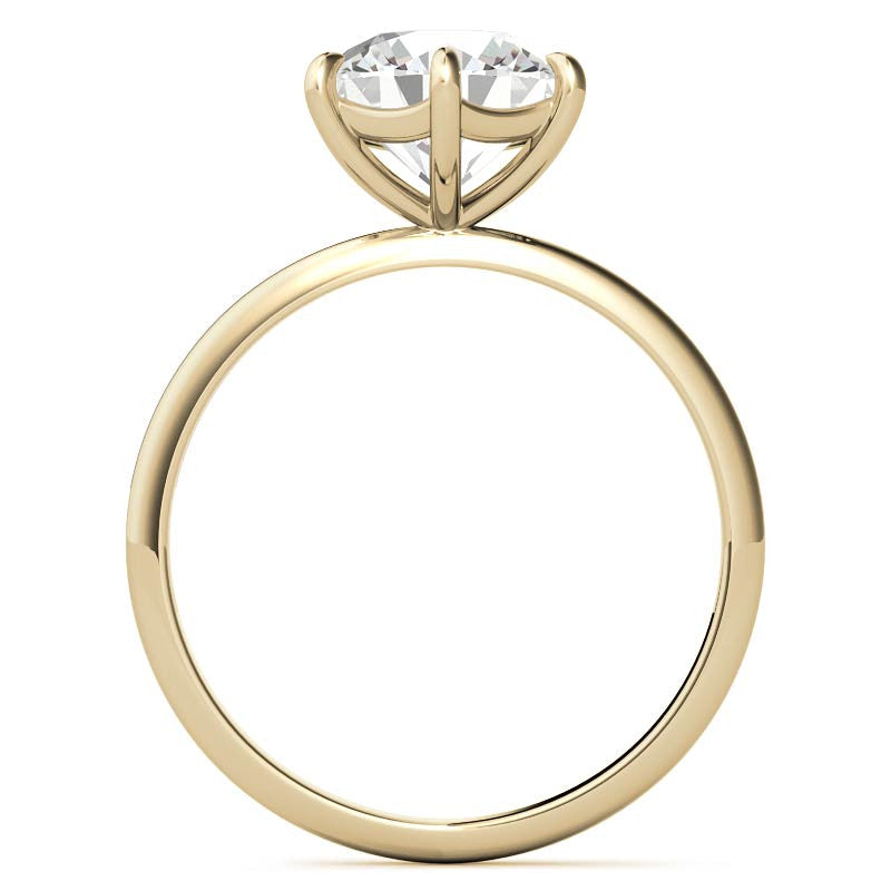 Round 6-Prong Moissanite Solitaire Ring with Claw Prongs
