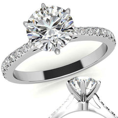 Round 6-prong Graduated Moissanite Engagement Ring