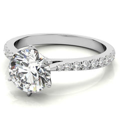 Round 6-prong Graduated Moissanite Engagement Ring