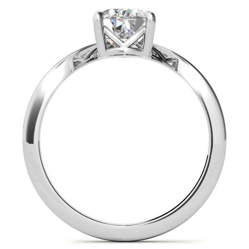 Chevron Shaped Accented Pear Moissanite Engagement Ring